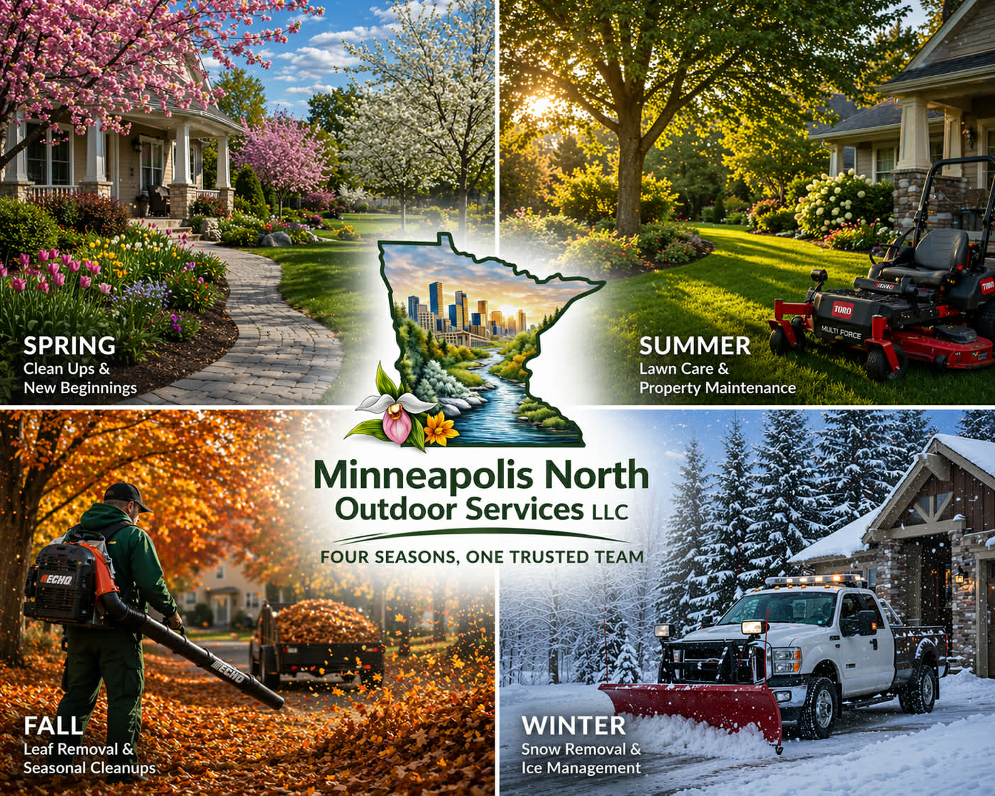 Four seasons outdoor services collage